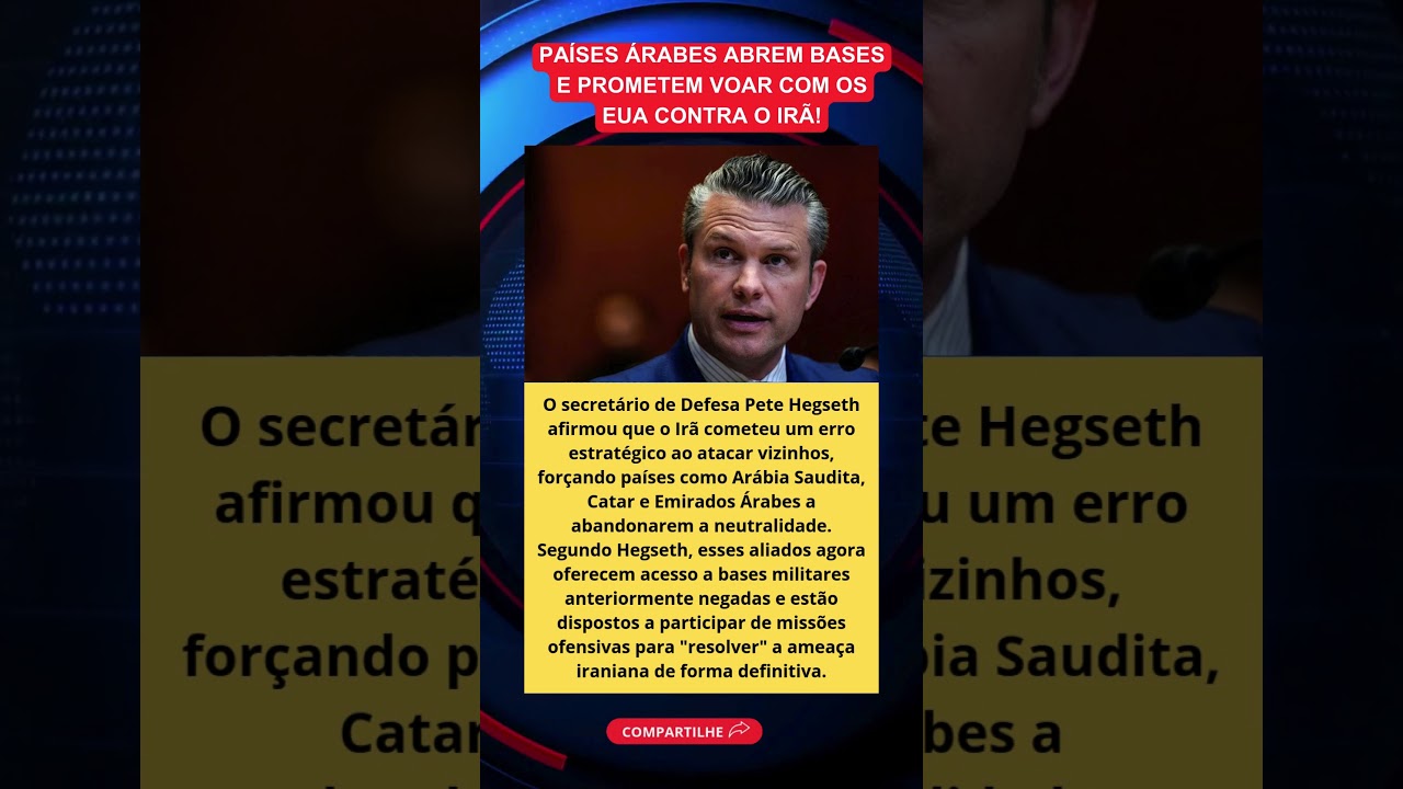 Pete Hegseth anuncia coaliz&atilde;o ofensiva no Golfo