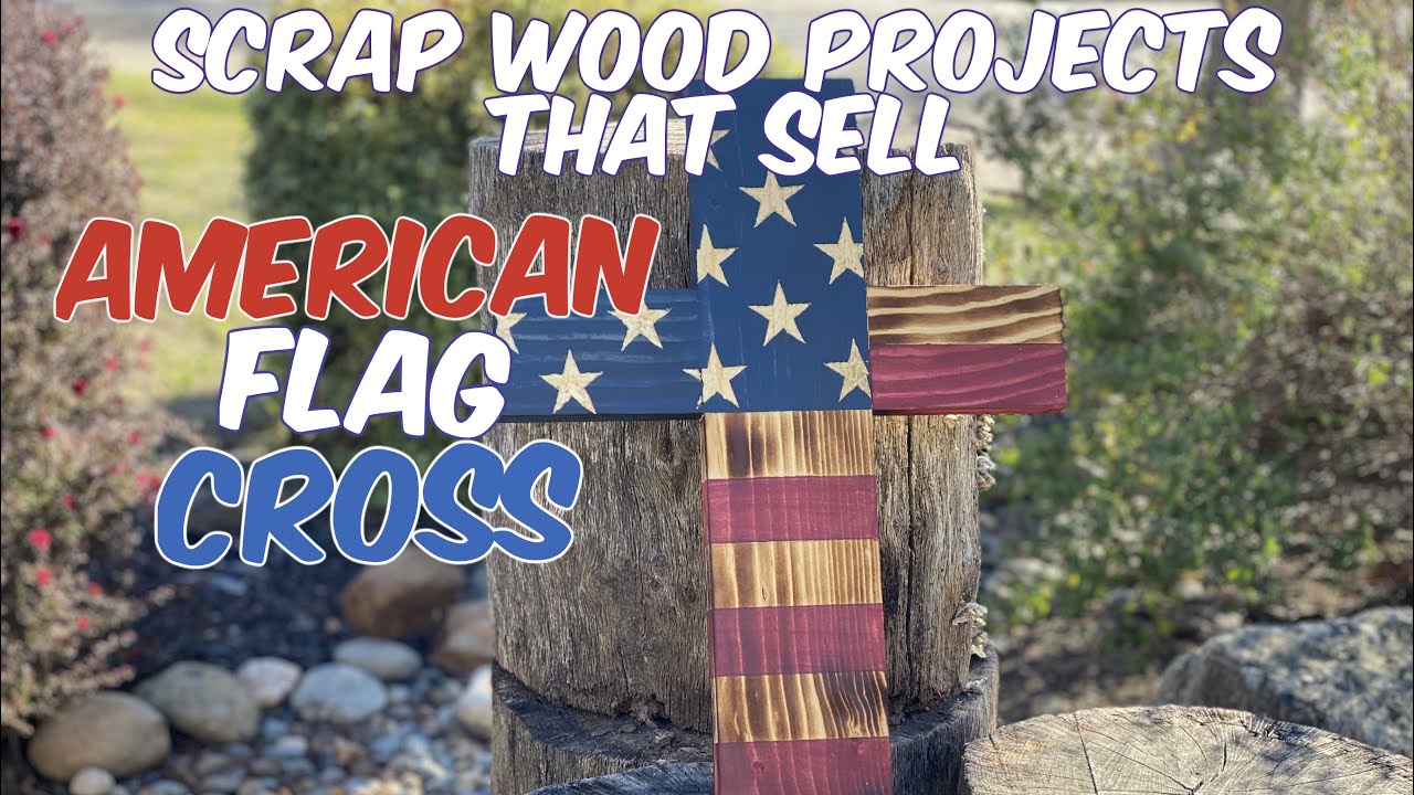 How to Make a Wooden American Flag Cross | Beginner Woodworking Projects | How to Make a Cross Flag