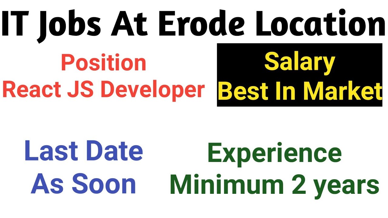 React JS Developer Job || IT Job at Erode || Erode jobs || Tamila just know it