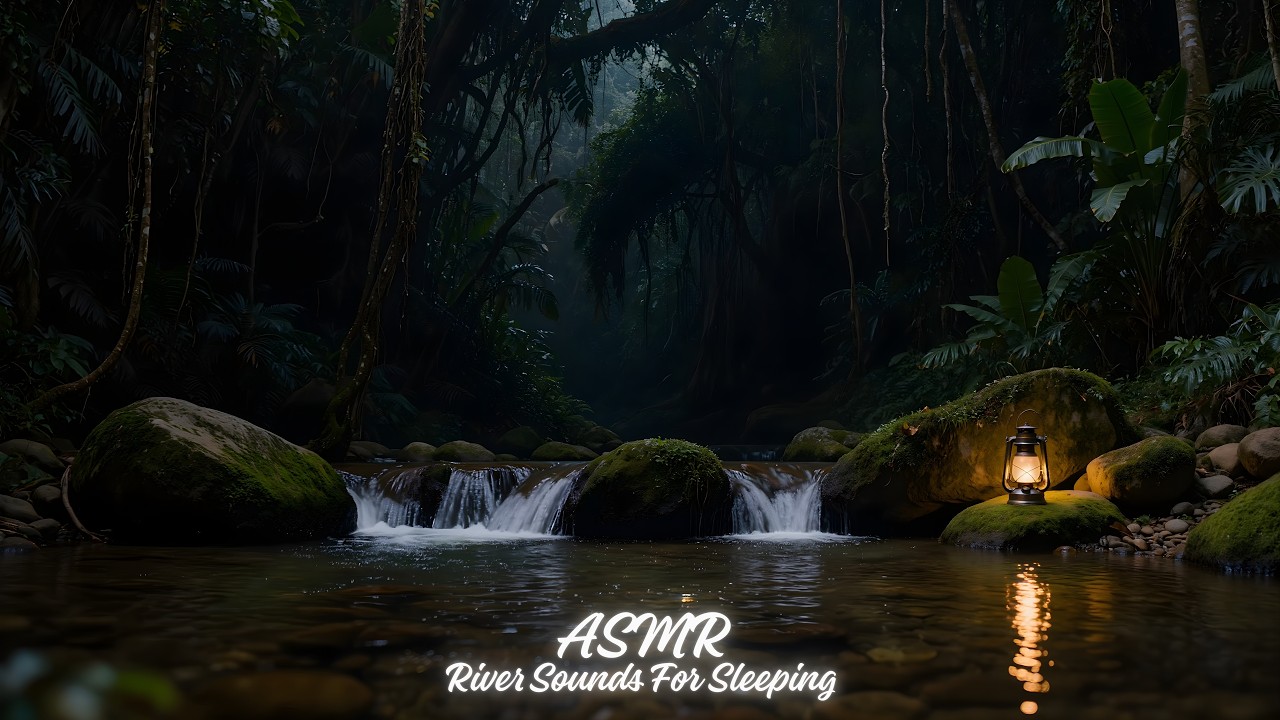 Peaceful Forest River Sounds | Dark Screen Sleep Aid | Fall Asleep Fast (Insomnia Help)