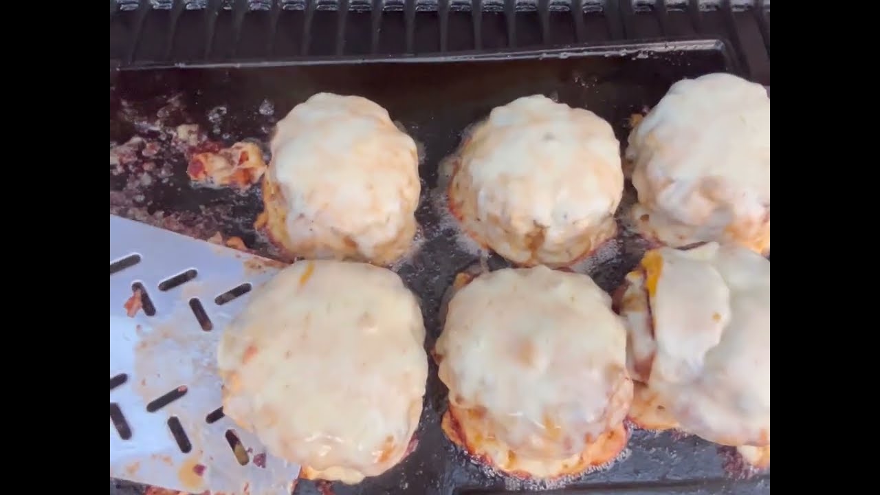Listen to That Sizzle 🔥🍔 Juicy Burgers Flipping on the Grill!
