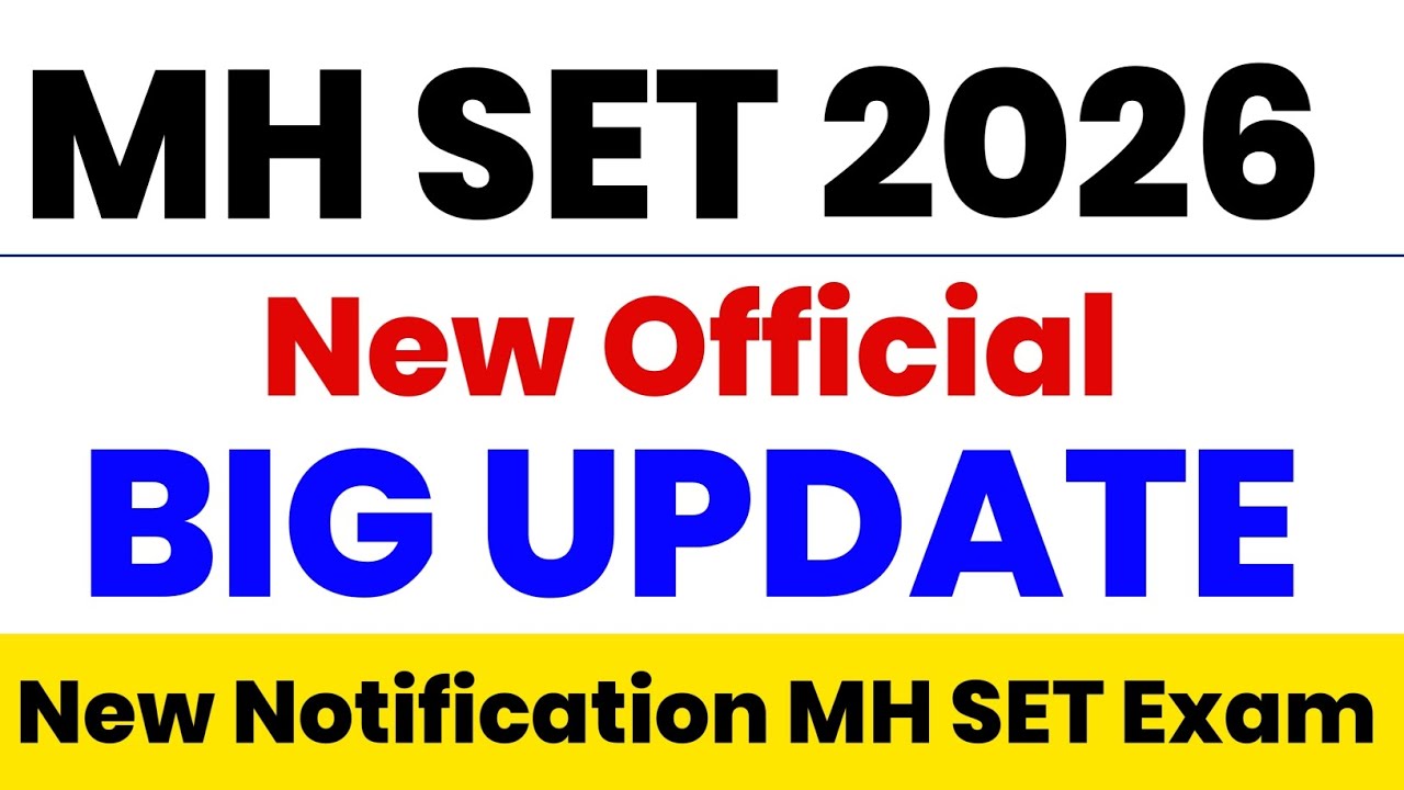 MH SET 2026 Big Update || Maha SET Exam | महाराष्ट्र सेट परीक्षा | SET Notification 