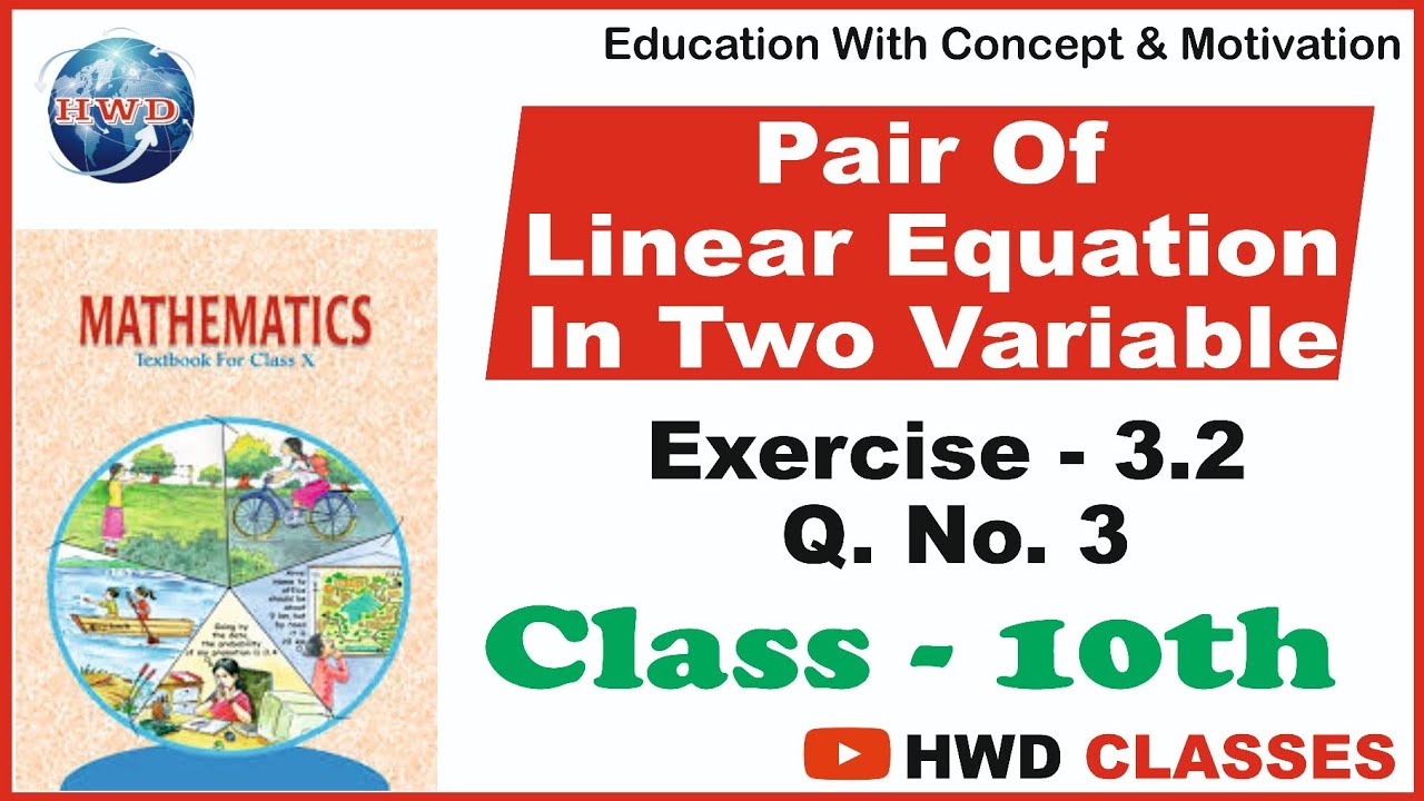 Class 10, Ex 3.2, Q 3, Pair of Linear Equation in Two Variables
