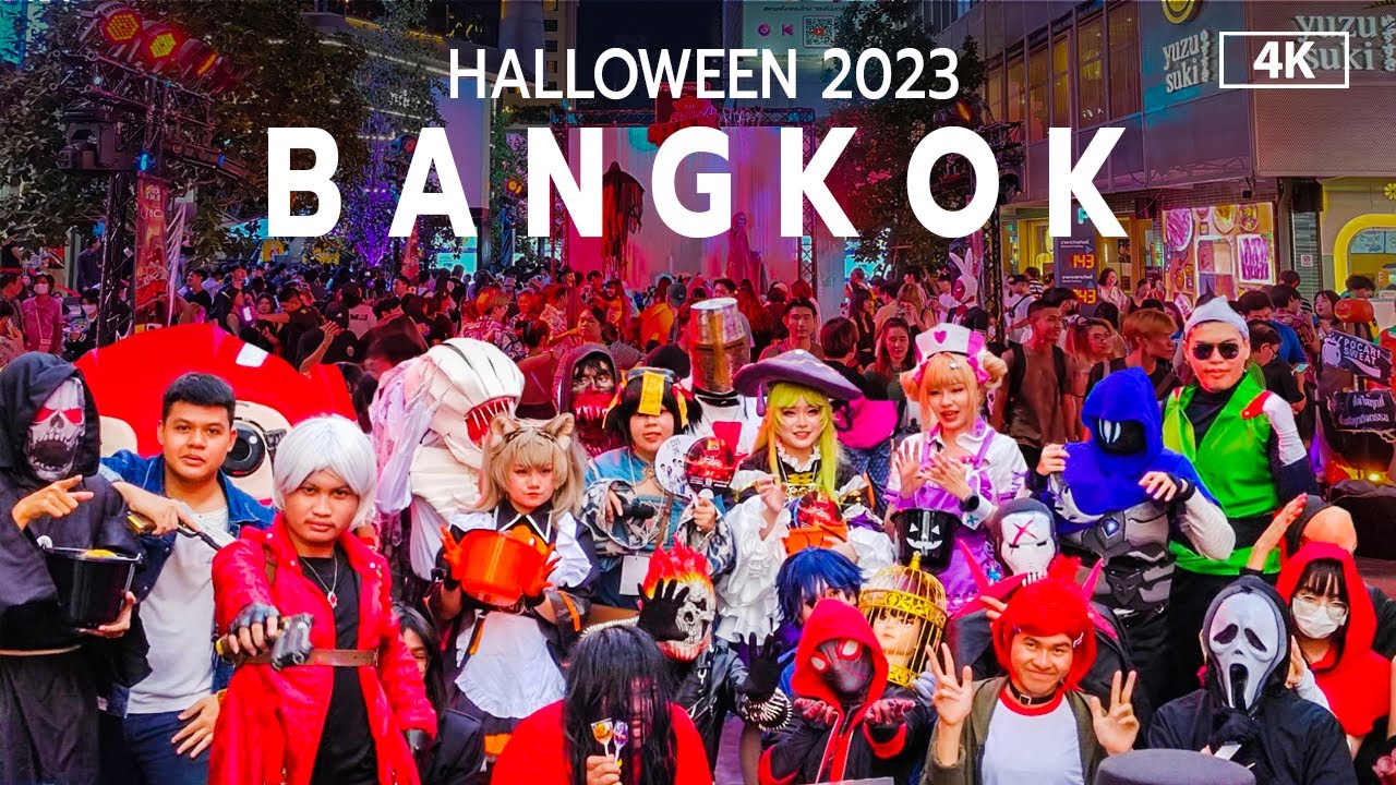 Bangkok Halloween Event at Siam Square Walkthrough 2023 [4K]