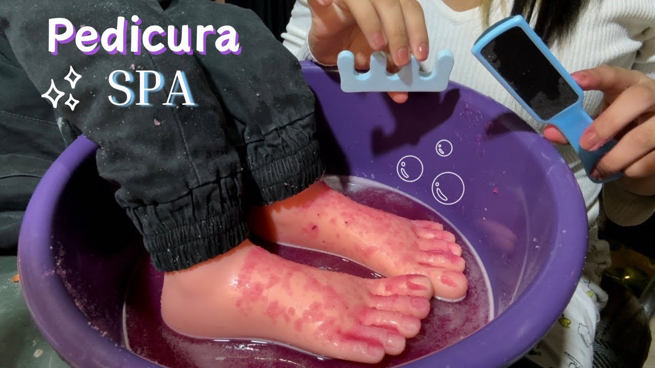 ASMR te hago la pedicura 🦶🏻🫧 tratamiento de pies ✨