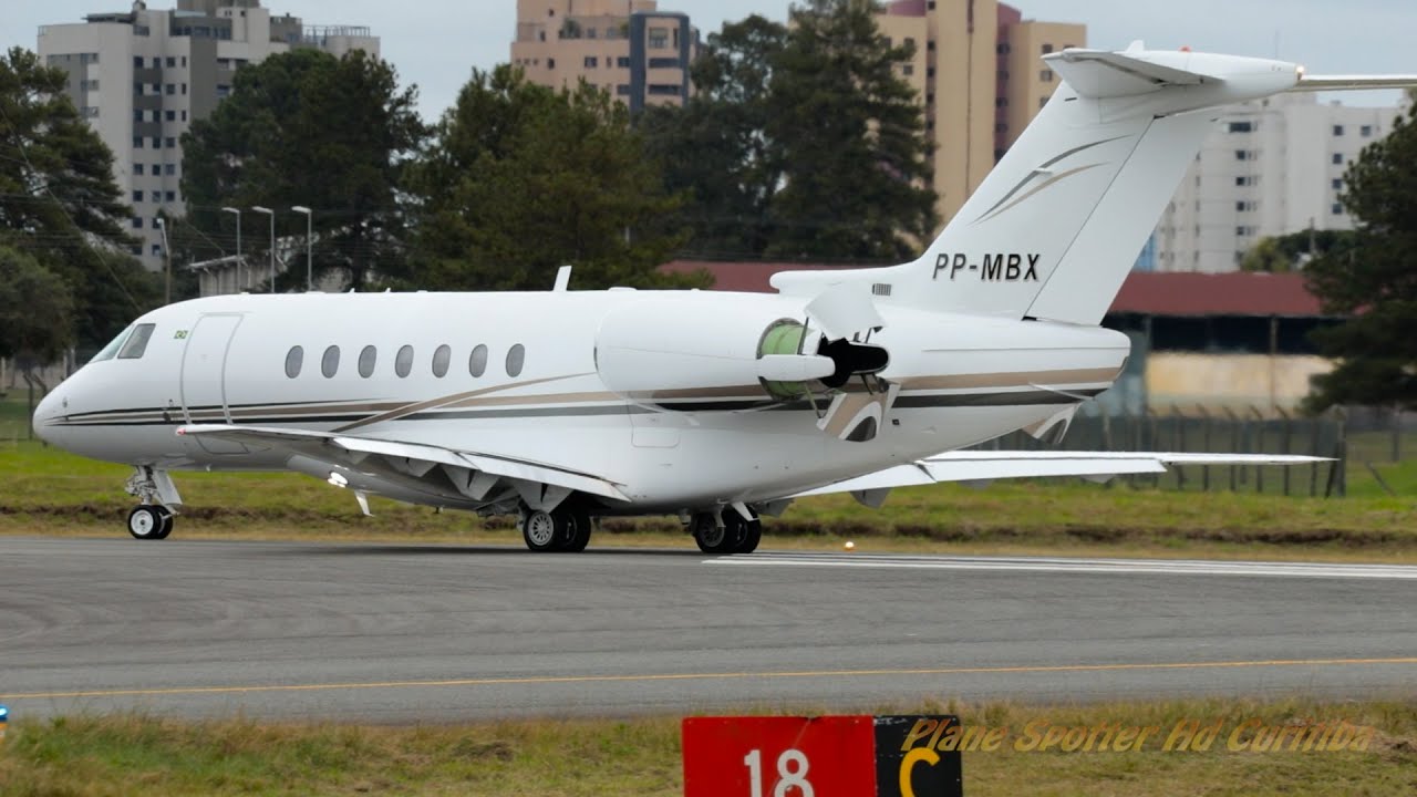 Decolagem do Hawker 4000 PP-MBX- Aeroporto do Bacacheri