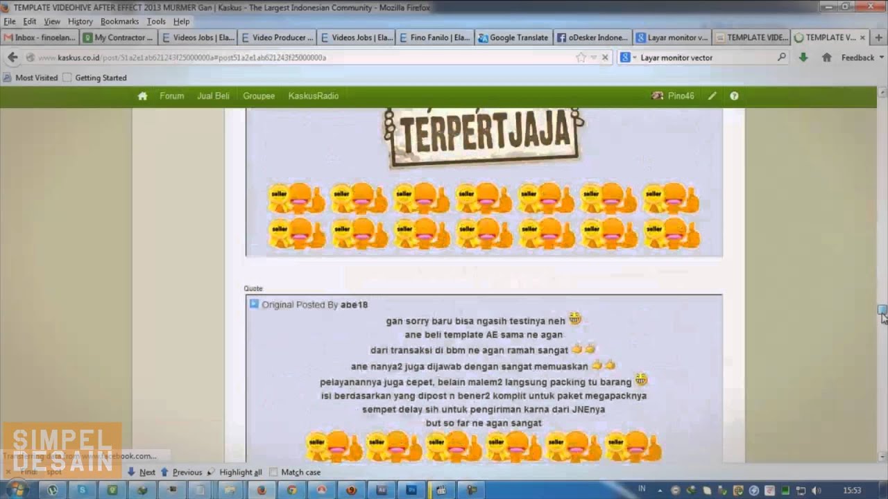 Template After effect Kaskus FJB pino46 How Buy