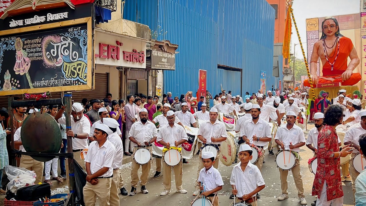 हरपलेली मराठी शाळा at Girgaon Gudi Padwa | Morya Dhol Tasha Pathak, Mumbai | Girgaon Gudi Padwa 2025
