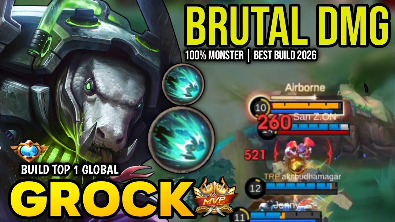 GROCK BEST BUILD 2026 | BUILD TOP 1 GLOBAL GROCK GAMEPLAY | MOBILE LEGENDS✓