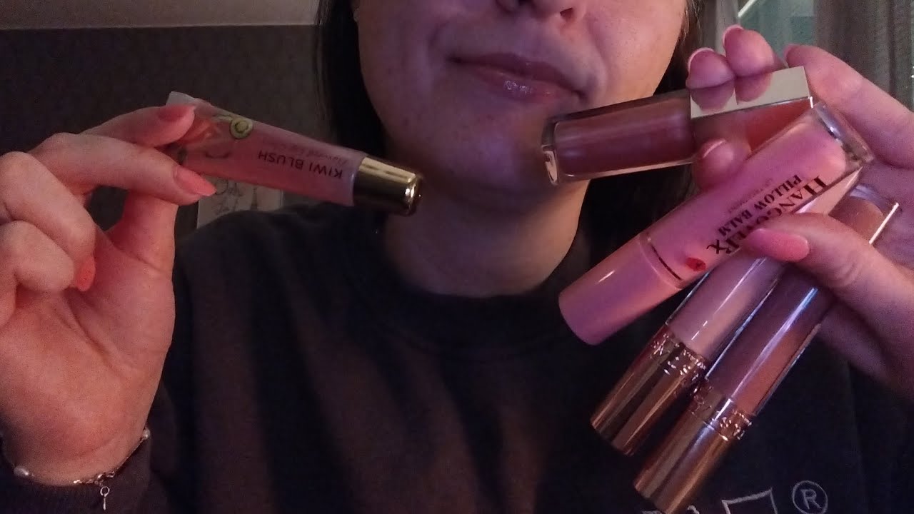 ASMR- Lip gloss application on me and you with new glosses