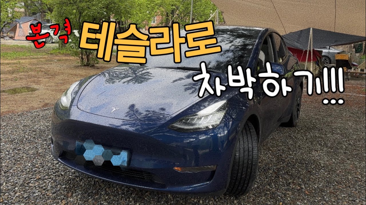 본격 테슬라로 차박하기! 테슬라 차박세팅하는 과정 보여드릴게요 :)