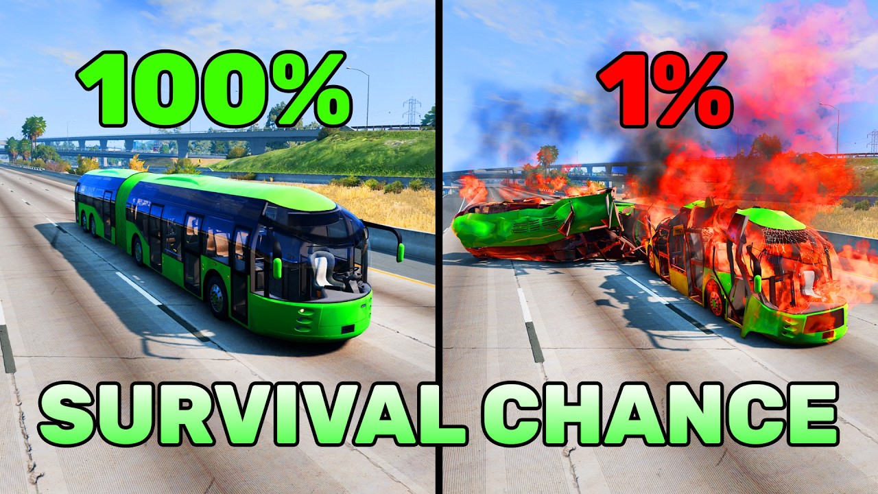 BeamNG.drive Realistic Crashes #59 | Epic Survival Chance Test