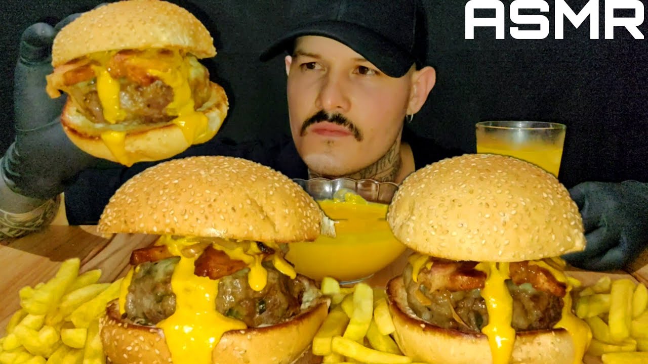 #37 ASMR COMIDA | HAMBÚRGUER ARTESANAL, BATATA FRITA (MUKBANG BRASIL) SONS DE MASTIGAÇÃO.