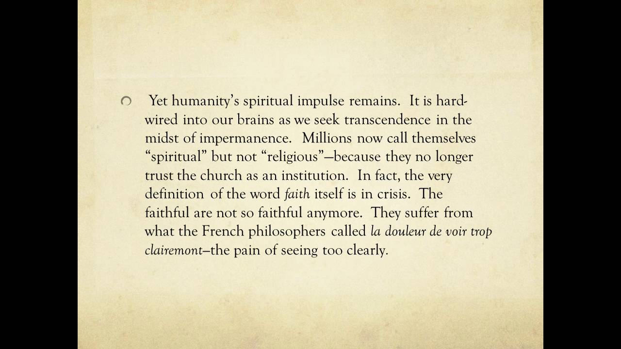 The Underground Church - 21-05-2016 - Rev Robin Meyers PhD