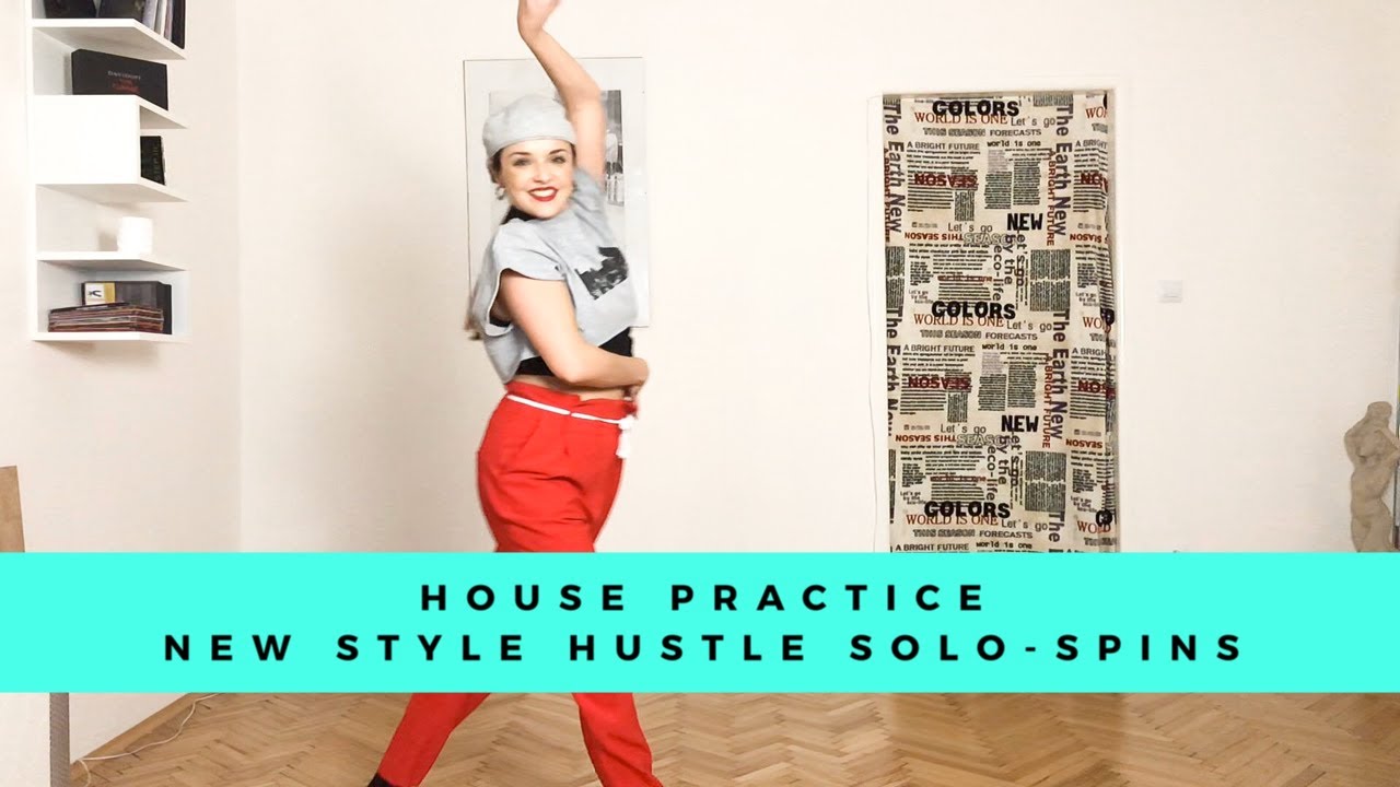 HOUSE PRACTICE with MISS BIBI - NEW STYLE HUSTLE solo - How To Spin