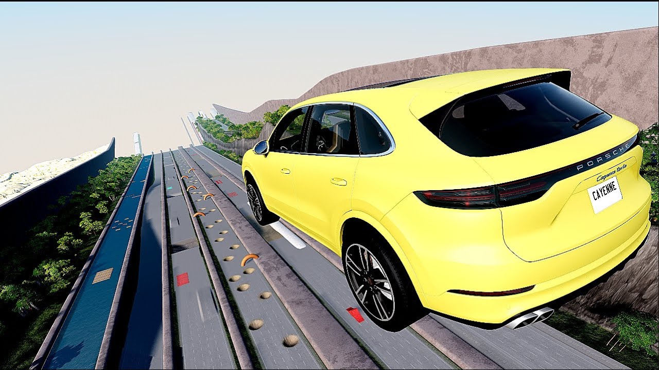 BeamNG Drive Realistic Car Crash Test - Extreme High Ramp Jump Physics Simulation #11