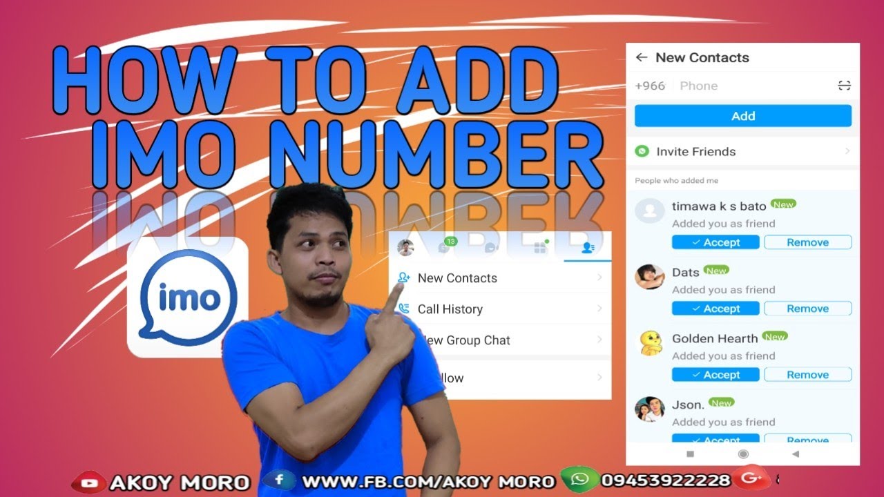 How to add imo number and invite imo using phone number