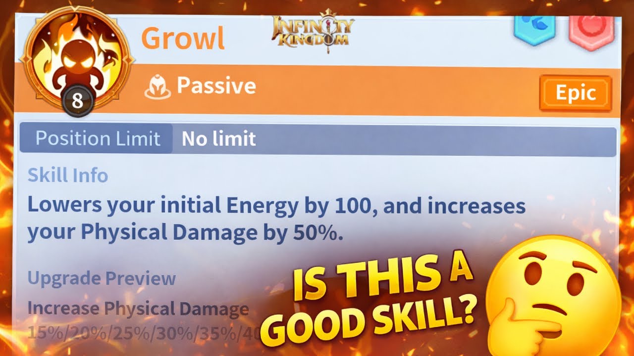 Infinity Kingdom: New skill testing: Growl (Legendary Season)