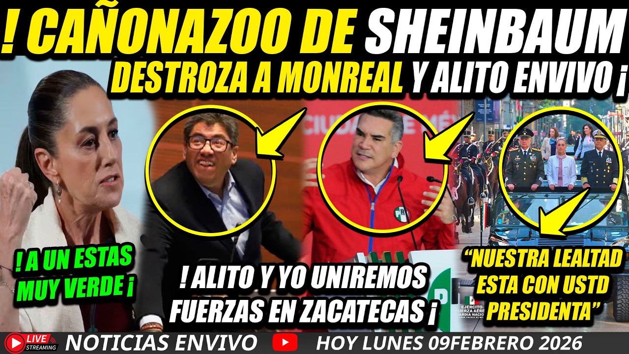 CAÑONAZOO DE SHEINBAUM ¡ DESTROZA A MONREAL Y ALITO ENVIVO ! LOS EXHIBE POR TRAIDORES