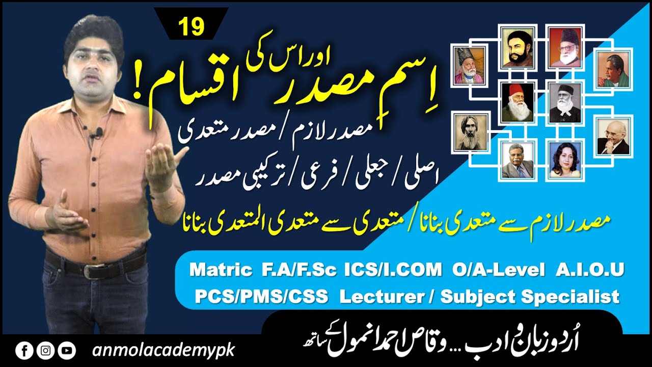 Ism E Masdar aur Aqsam | اسم مصدر اور اقسام | Lesson 19 | Qawaid | Anmol Academy | Waqas Ahmed Anmol