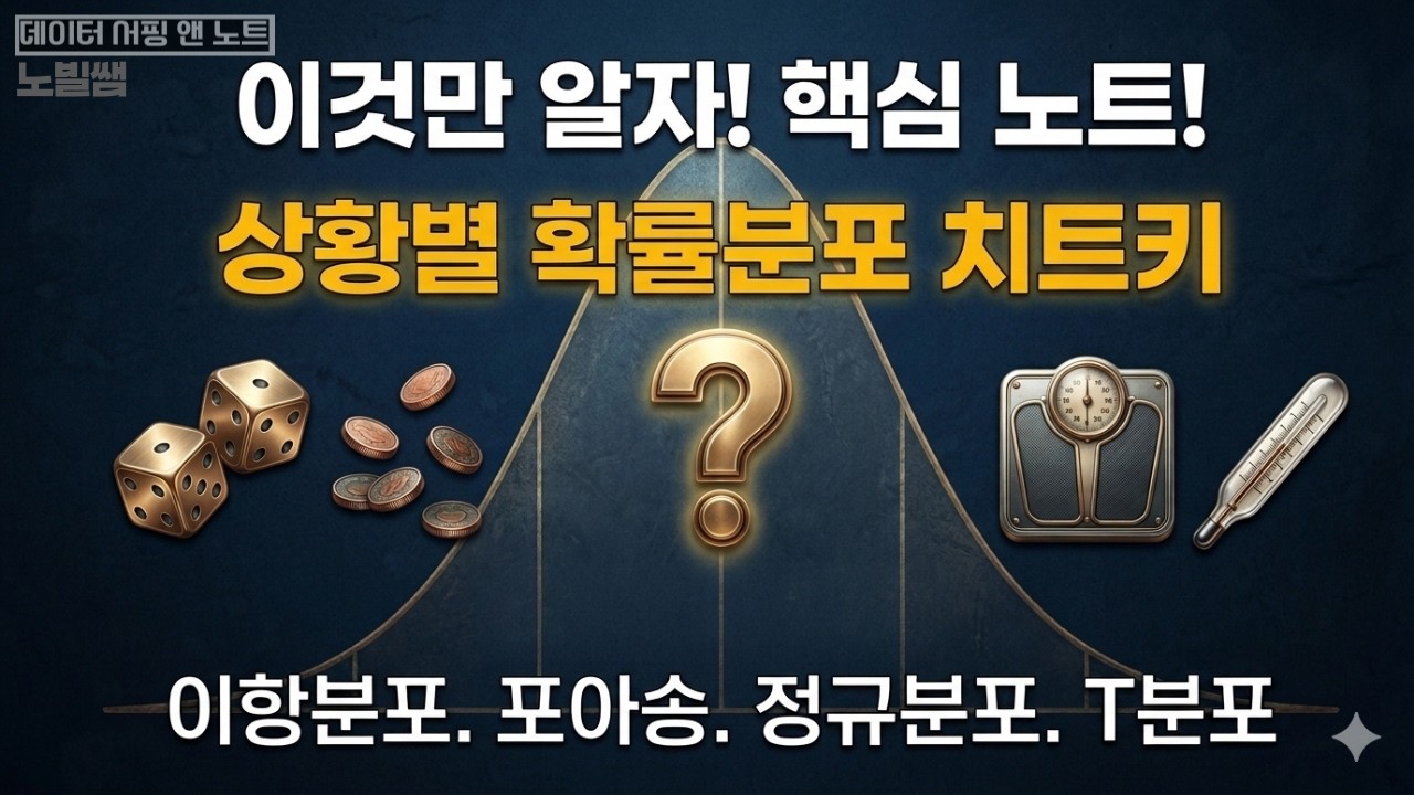 [통계] 개정_이것만 알자 ! 확률 개념,용어. 베르누이, 이항, 포아송분포, 정규분포, 표준정규분포  | 추론 통계 입문 요약 | 추론 통계 무료강의 | 노빌쌤 | 데이터 서핑
