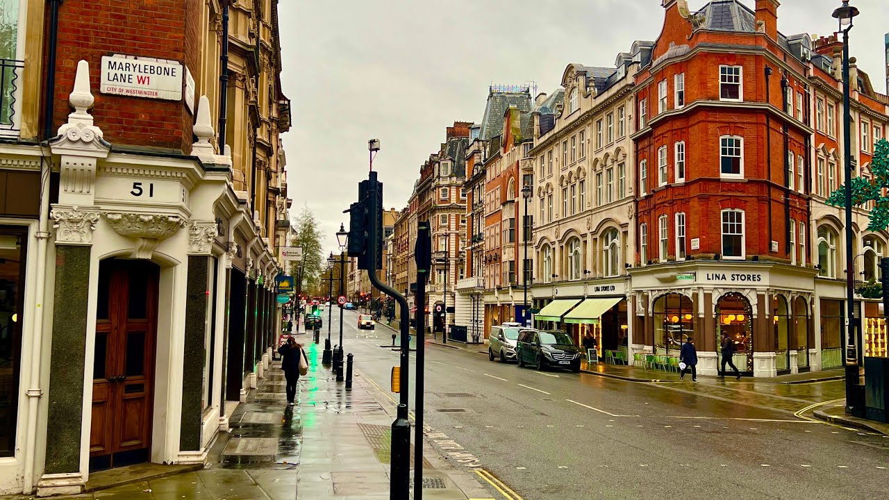 ✨☁️Morning walk in beautiful Marylebone LONDON [4K] | Baker Street • Winter 2024•2025