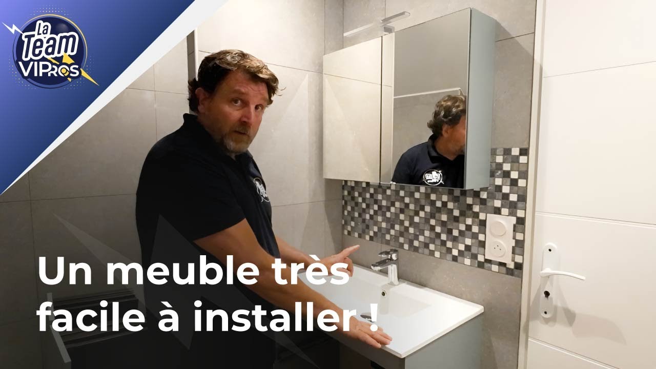 Pose d'un meuble de salle de bains de la ligne Delpha Graphic | feat. Childéric