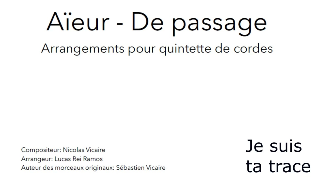 De Passage - Arrangements pour quintette de cordes [Enregistrement 2019]