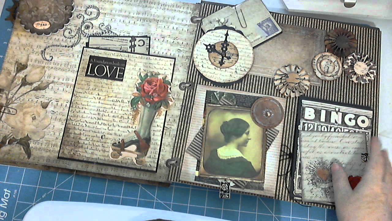 DCWV Steampunk Tattered Time Scrapbook Giant Mini Album by Scrapbookgiggles