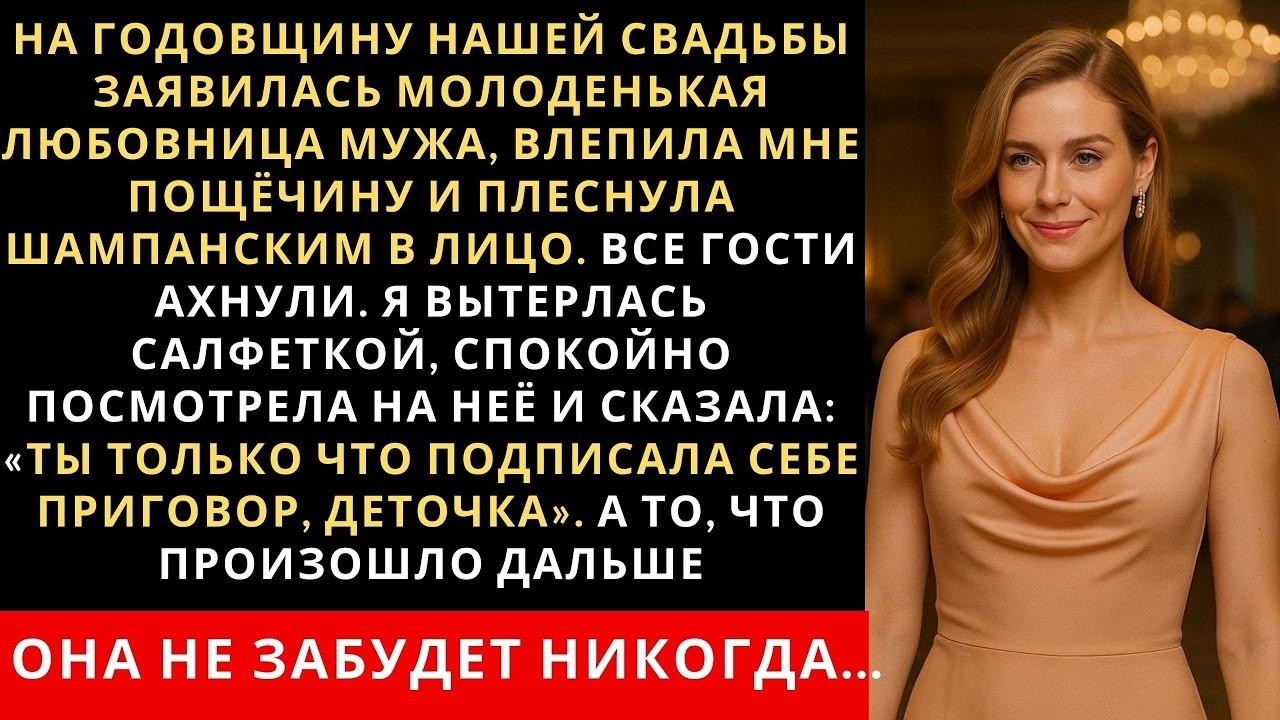 На годовщину нашей свадьбы заявилась молоденькая любовница мужа, влепила мне пощёчину и плеснула