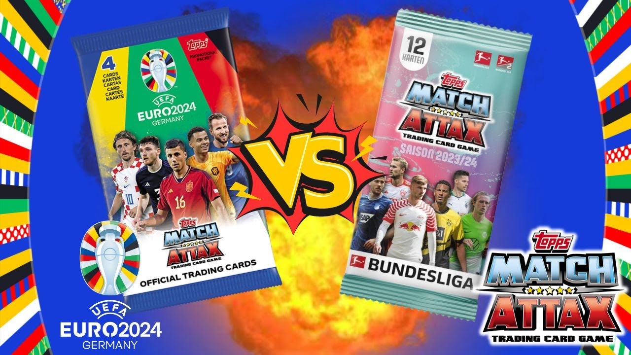 UNBOXING BATTLE 😱🔥 TOPPS EURO 2024 MATCH ATTAX vs BUNDESLIGA 23/24