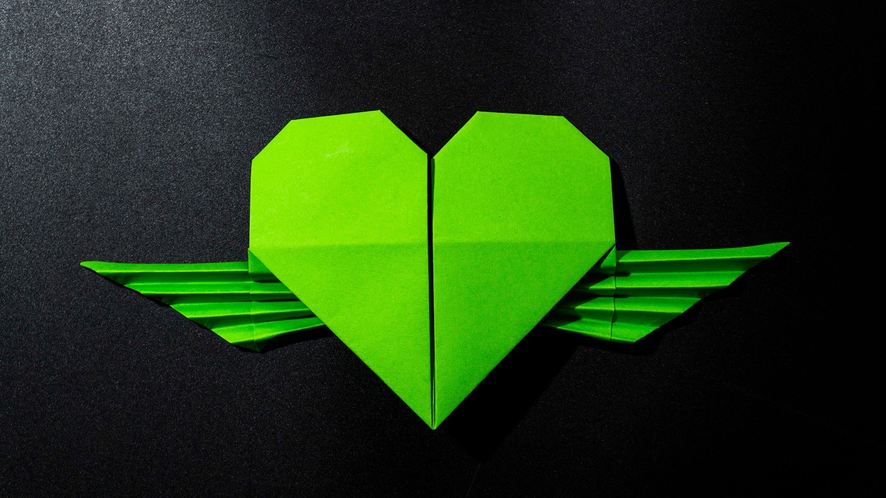 How to Make an Origami Heart with Wings