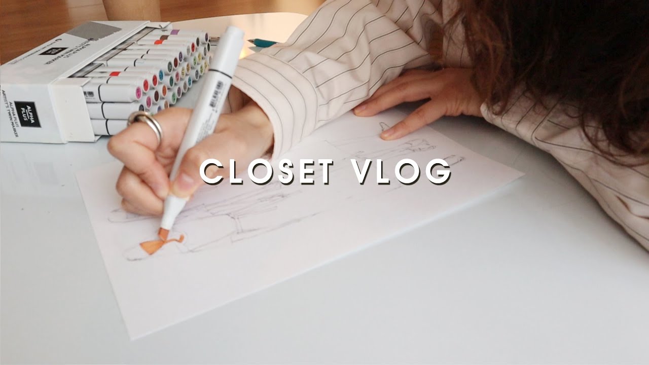 vlog. Fashion designer everyday. 패션일러스트그리기. 옷만들기. 패션도식화그리기.방콕일상.