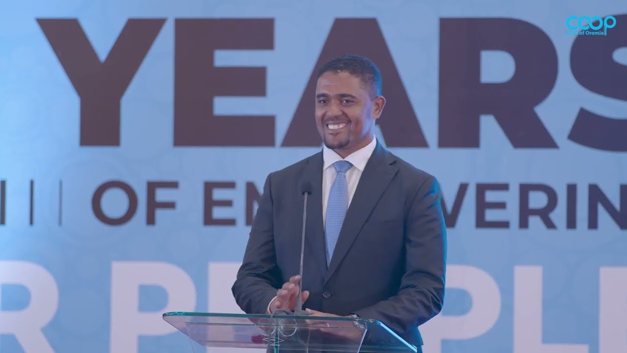 የኦሮሚያ ክልል ርዕሰ መስተዳድር የተከብሩ ኦቦ ሸመልስ አብዲሳ የባንካችን 20ኛ ዓመት አከባበር ላይ በክብር እንገድነት ተገኝተዉ ያስተላለፉት ንግግር::