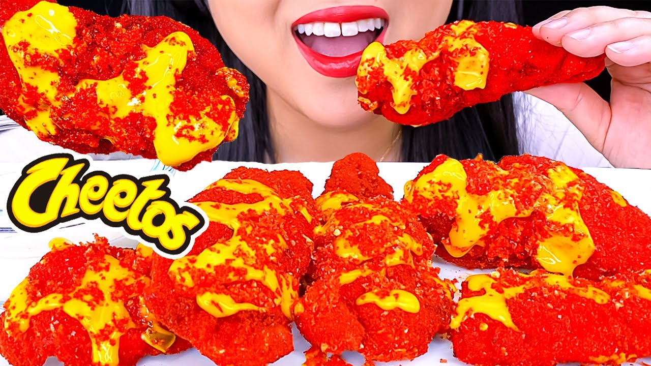 ASMR HOT CHEETOS FRIED CHICKEN + CHEESY SAUCE & RANCH *Crunchy Eating Sounds (Eating Show) ASMR Phan