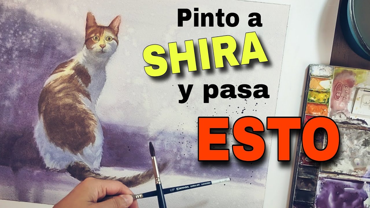 Cómo pintar un GATO EN ACUARELA (mi gata Shira)