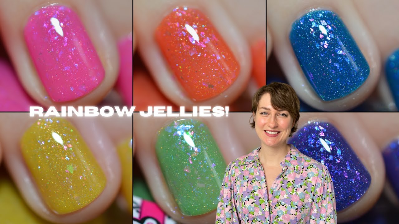 Jelly Nail Polish Glisten & Glow Scarlette's Desert Skies Swatches
