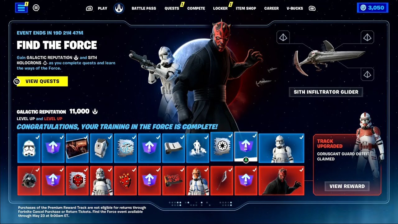 COMPLETE ALL STAR WARS (THE FORCE WITHIN) QUESTS CHALLENGES Fortnite