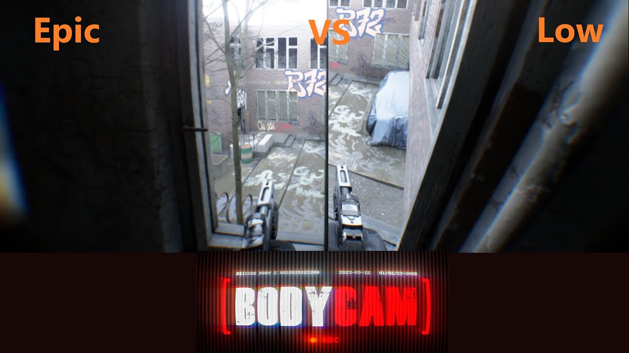Bodycam - Epic vs Low (Graphics Comparison) #bodycamgame #bodycam #graphicscomparison