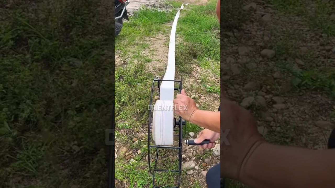 flat hose pipe lay flat irrigation hose hand cranked coiler #shorts #gadgets #smartwork #tipsandtric