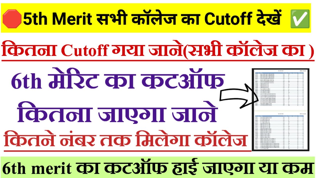 CG Pre Deled, Bed 5th cutoff list 2025 || 6th merit list ka cut off Kitna jayega