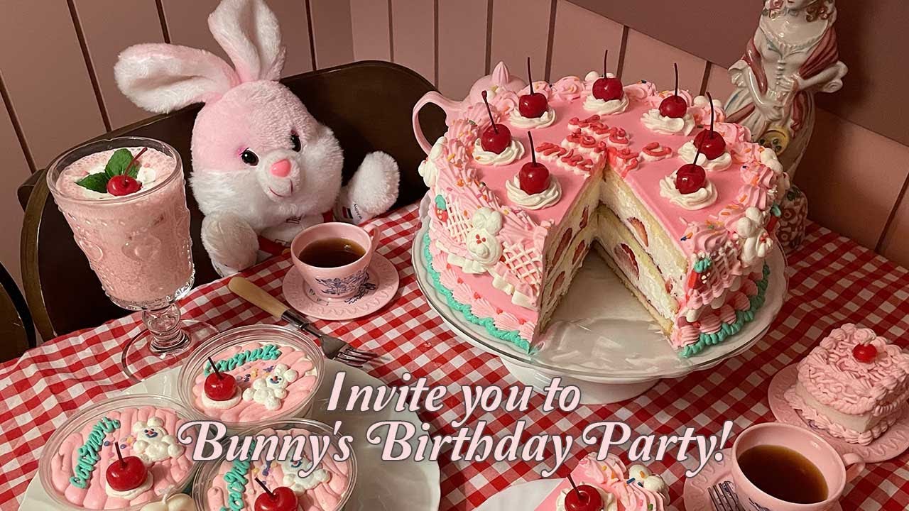 🐰야심한 밤에 토끼를 위한 딸기케이크 만들기 Invite You to Bunny's Birthday Party! 🍓🎂