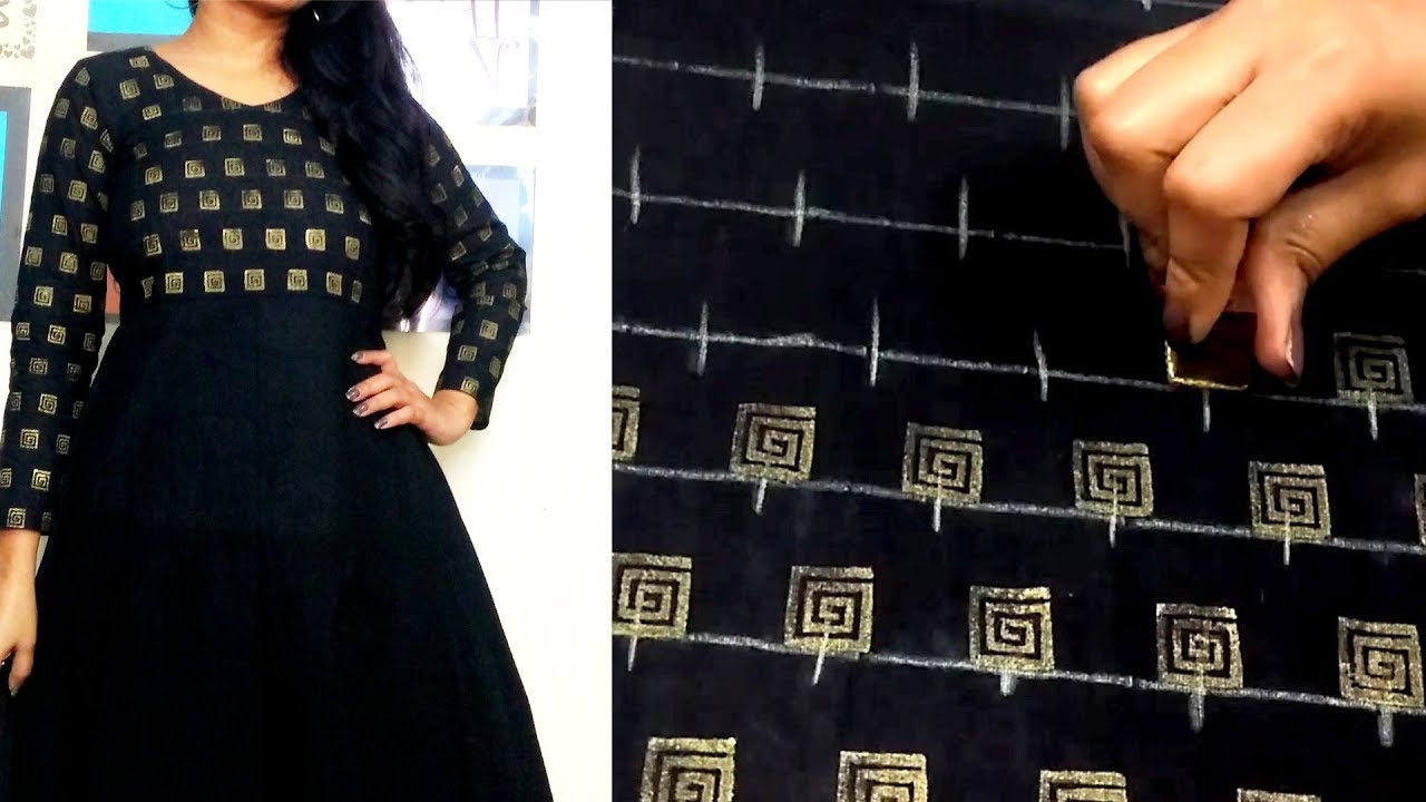 DIY : Golden Printing on Fabric | Convert plain Top into Designer wear | Block Printing at Home