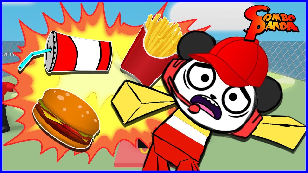 Roblox Escape from McDonalds Rainbow Roller Coaster Let's Play with Combo Panda