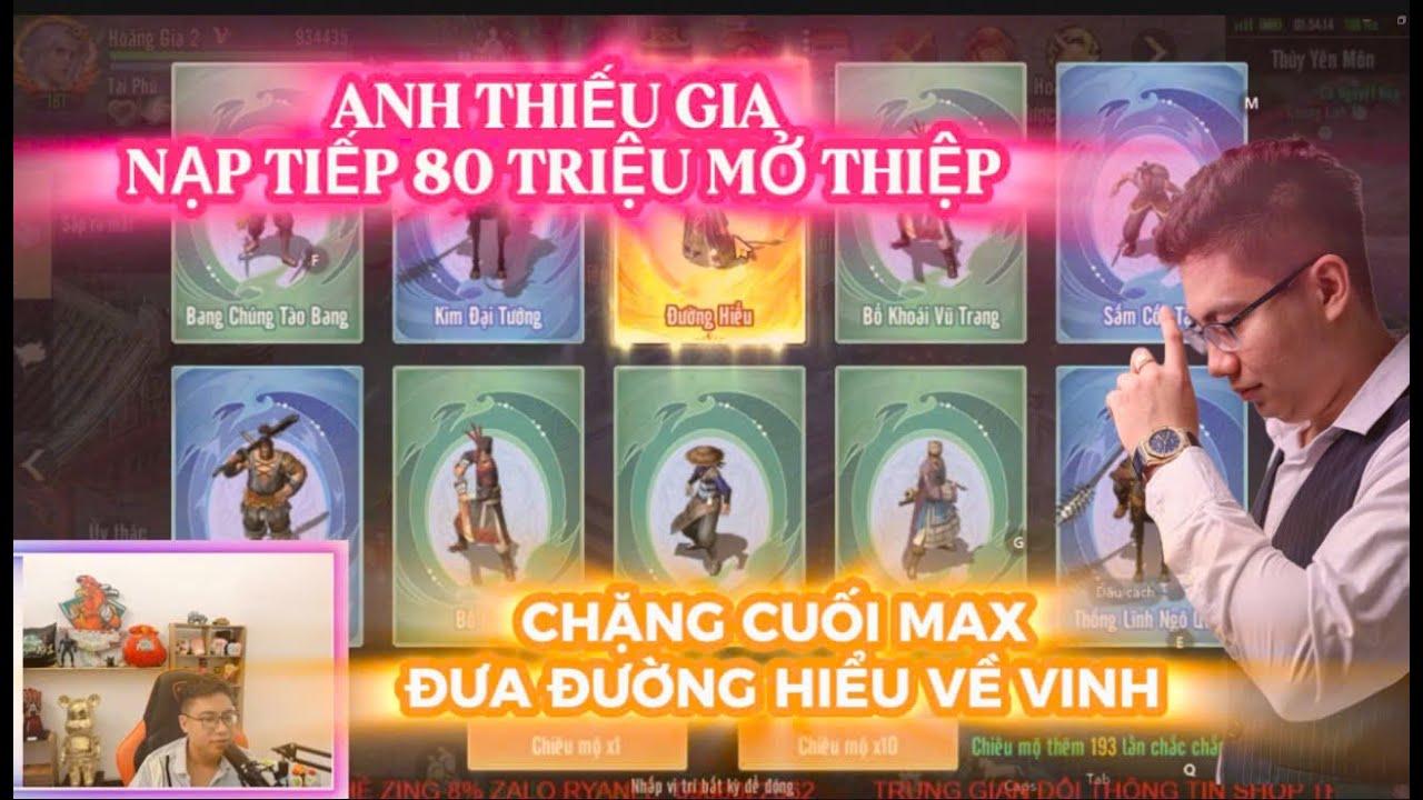 KIẾM THẾ ORIGIN VNG :  ANH THIẾU GIA NẠP TIẾP 80 TRIỆU QUAY 3000 LẦN THIỆP - ĐƯA ĐƯỜNG HIỂU VỀ VINH