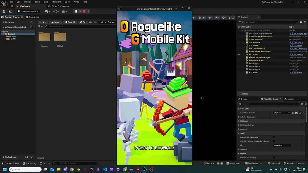 Setup Unreal Engine project for Mobile | OG Roguelike Mobile Kit