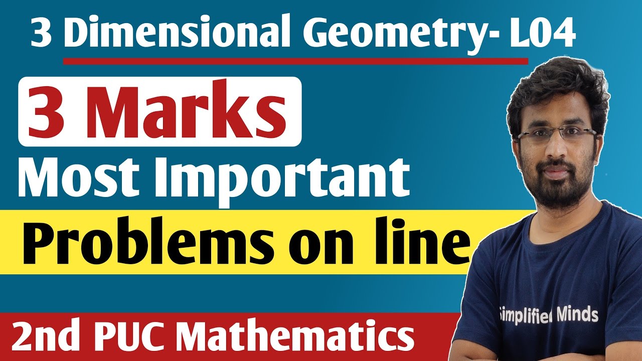 Three Dimensional Geometry | 3 Marks Important Question on Lines