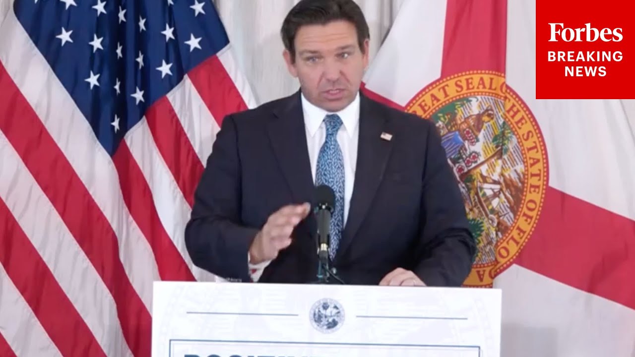 Florida Gov. Ron DeSantis Holds Press Briefing To Announce Auto Insurance Refunds