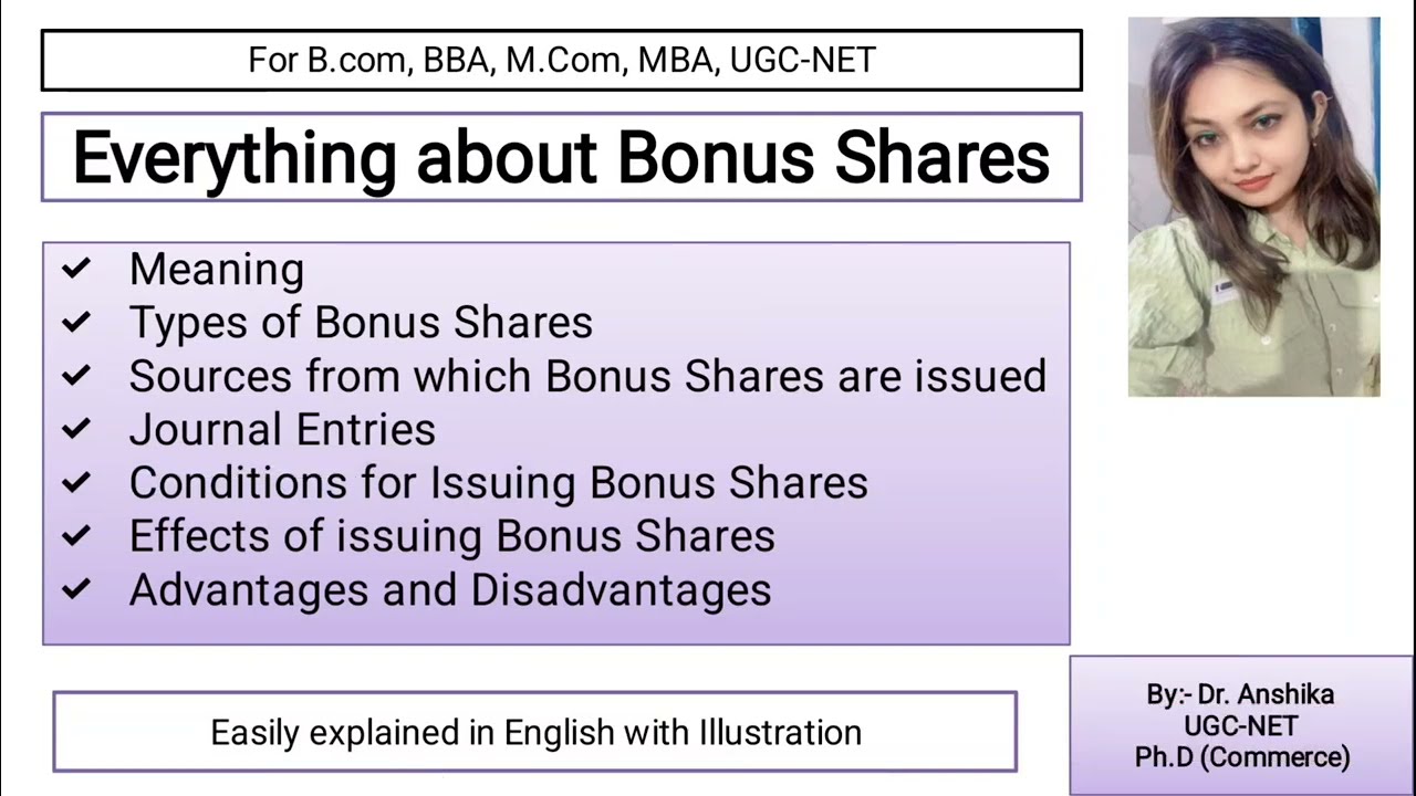 Accounting for Bonus Issue| Journal Entries| #bonusshare #bcom #bba #mba #mcom