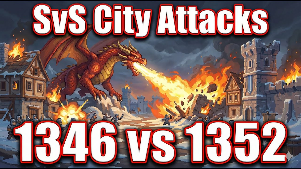 SvS 1346 vs 1352 Pre-Battle City Attacks #whiteoutsurvival